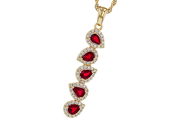 F275-26993: NECKLACE .90 TW RUBY 1.14 TGW