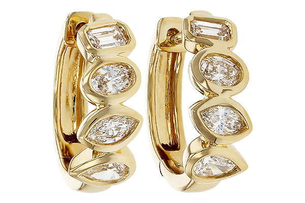 F276-09638: EARRINGS .68 TW FANCY CUT DIAS