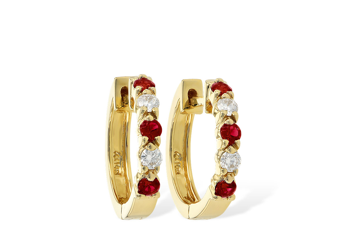G001-57838: EARRINGS .33 RUBY .52 TGW
