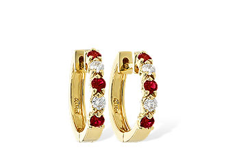 G001-57838: EARRINGS .33 RUBY .52 TGW