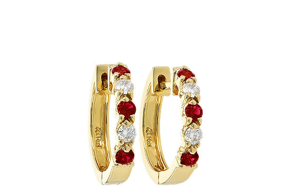 G001-57838: EARRINGS .33 RUBY .52 TGW