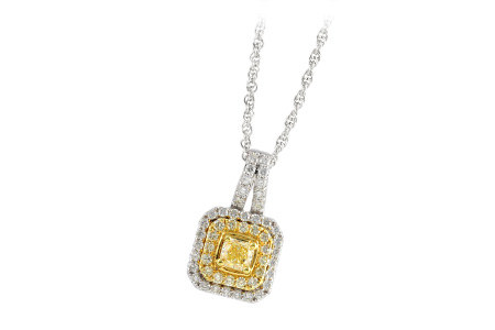 G187-96002: NECK .38 CTR YELLOW DIAMOND .89 TW