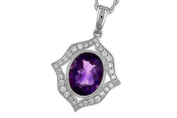 G274-34247: NECKLACE 1.52 AMETHYST 1.70 TGW (9x7 MM AMY)