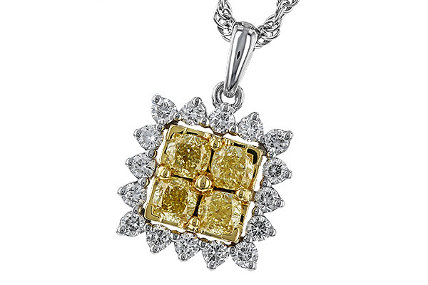 G275-22402: NECK .76 FANCY YELLOW DIAMONDS 1.09 TW