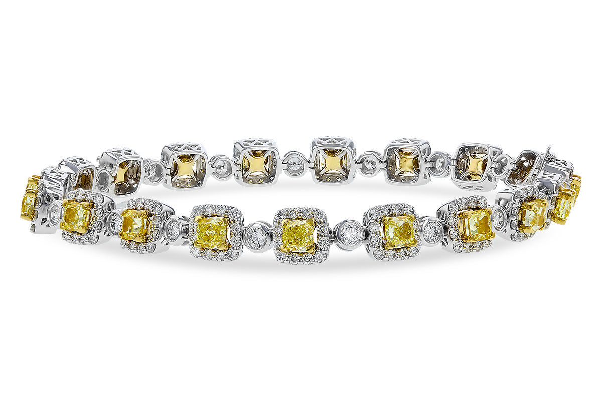 G275-22411: BRACELET 4.37 FANCY YELLOW DIAS 7.12 TW (7")