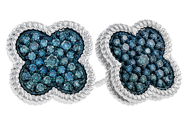 G275-23347: EARRINGS .50 TW BLUE DIAS