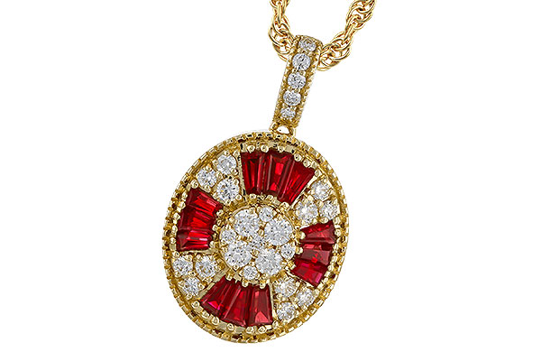 G275-25174: NECKLACE .54 TW RUBY .78 TGW