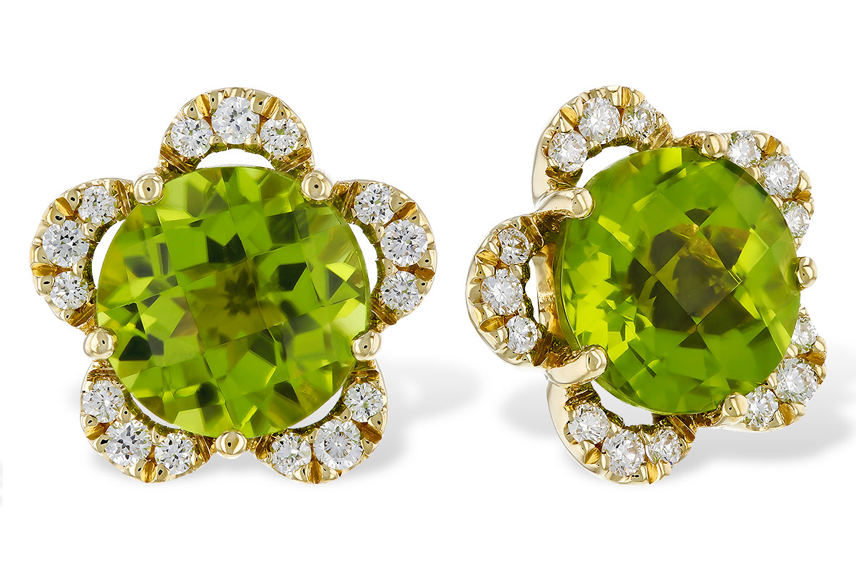 G275-26929: EARRINGS 2.93 PERIDOT 3.10 TGW (7MM RD)