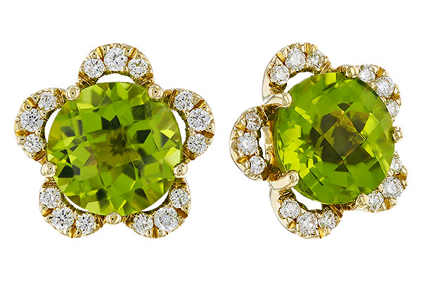G275-26929: EARRINGS 2.93 PERIDOT 3.10 TGW (7MM RD)