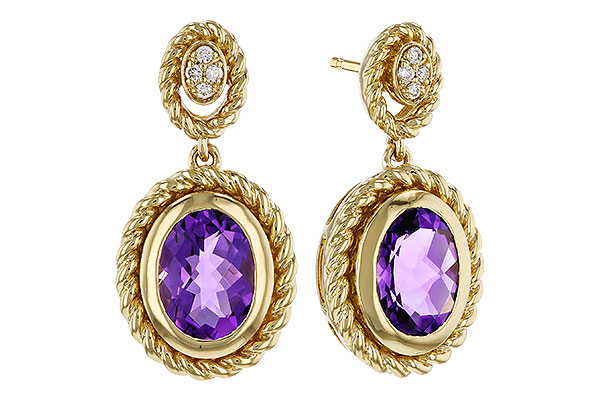 G275-26938: EARRINGS 1.98 AMETHYST 2.02 TGW (8x6MM AMY)