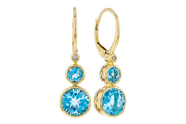 G276-09665: EARR 3.25 TW BLUE TOPAZ 3.27 TGW (4MM/7MM BT)