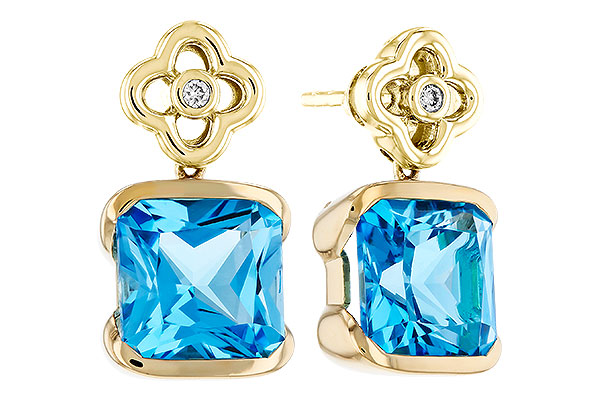 G276-09674: EARRINGS 5.34 TW BLUE TOPAZ 5.36 TGW (8MM BT)
