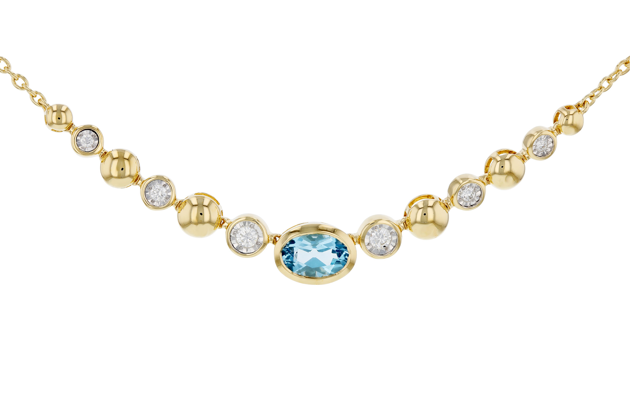 G276-10602: NECKLACE .83 SWISS BLUE TOPAZ .95 TGW (17")