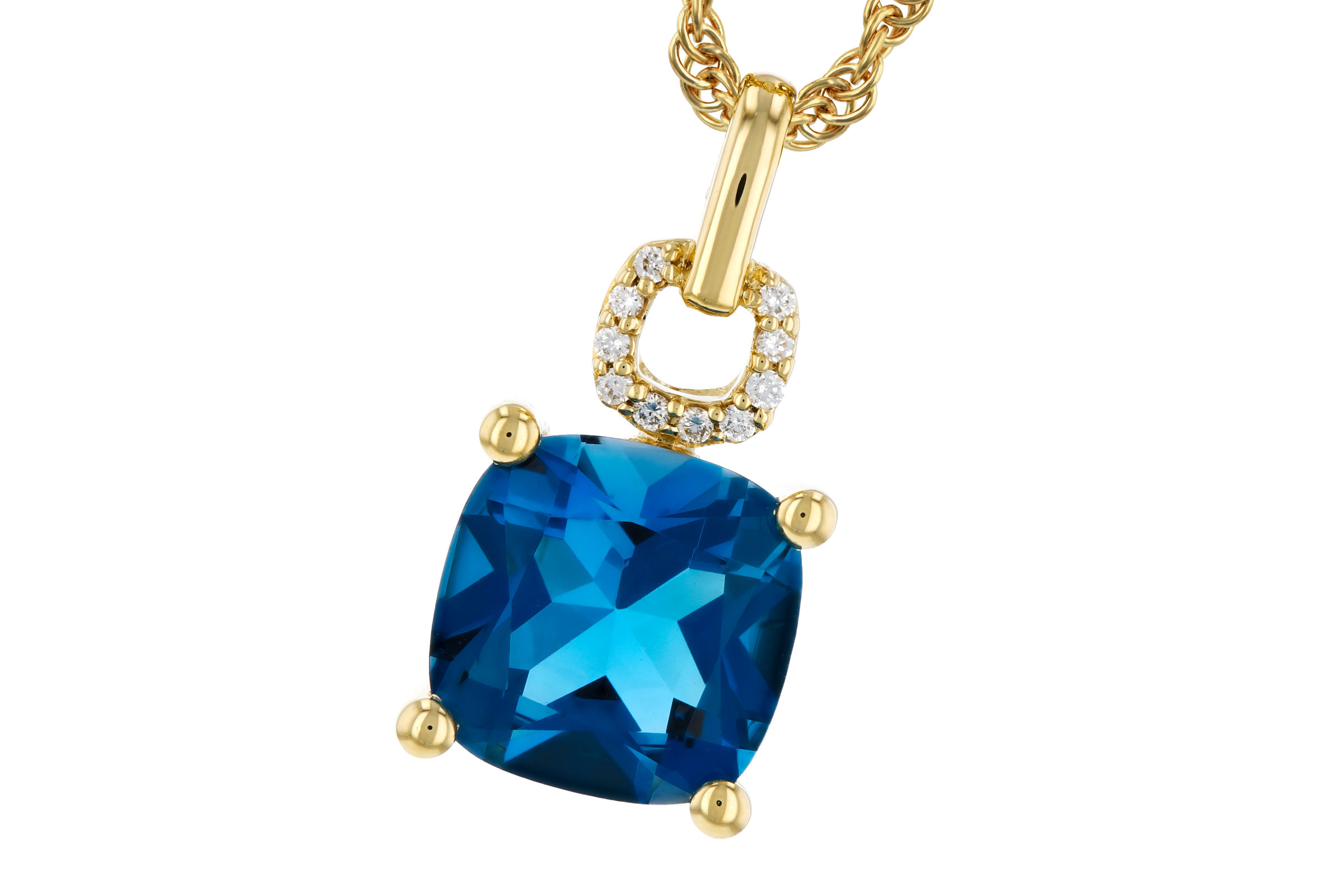 G276-11493: NECK 2.16 LONDON BLUE TOPAZ 2.18 TGW (8MM LBT)