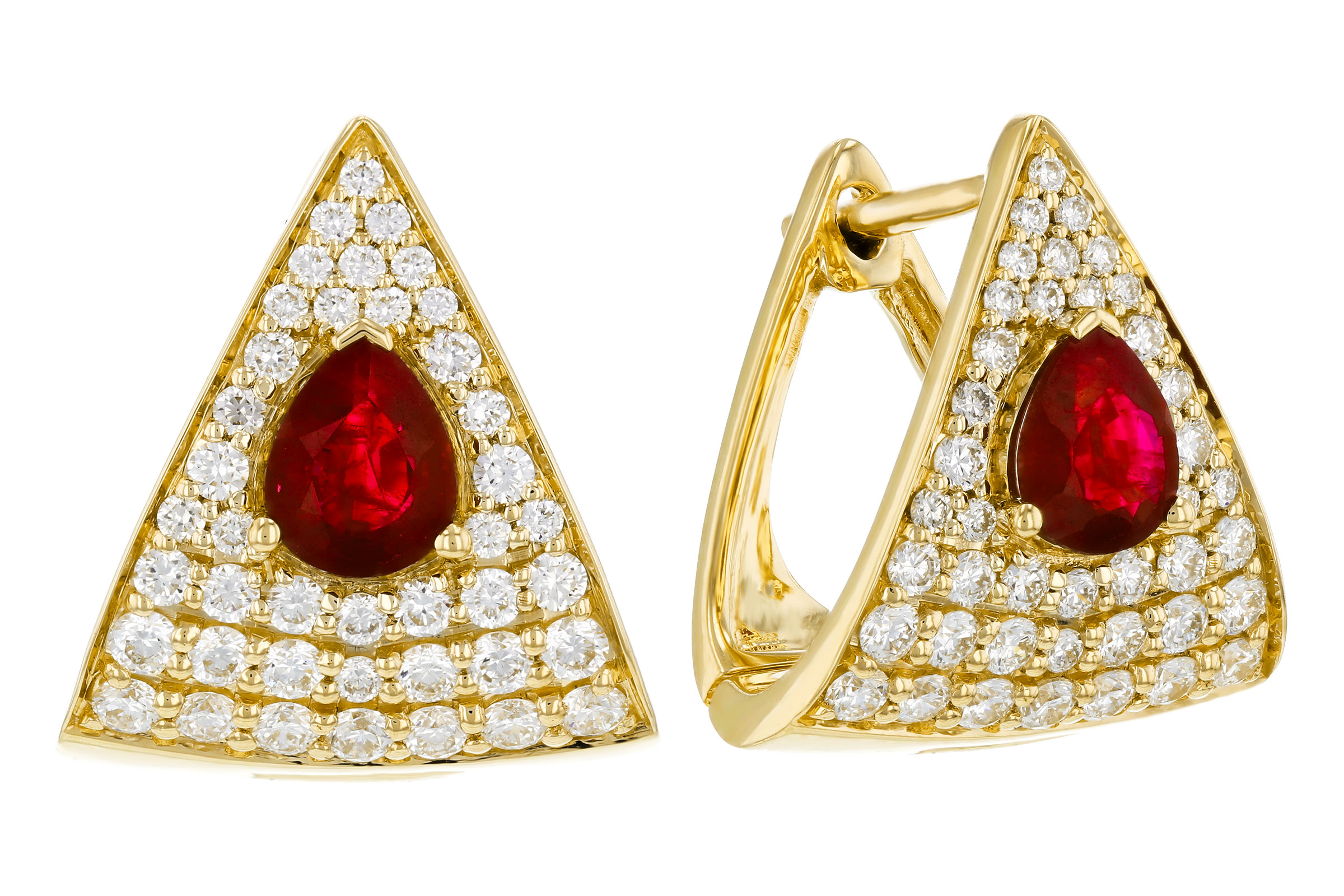 G276-11520: EARRINGS .63 TW RUBY 1.18 TGW (5x4MM RU)