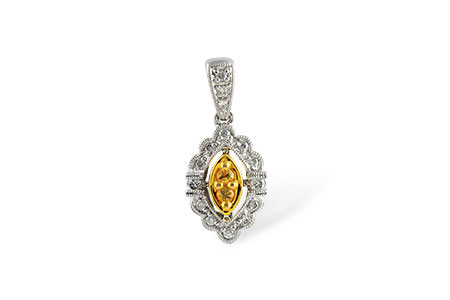 H187-06911: PENDANT .07 YELLOW SAPP .22 TGW