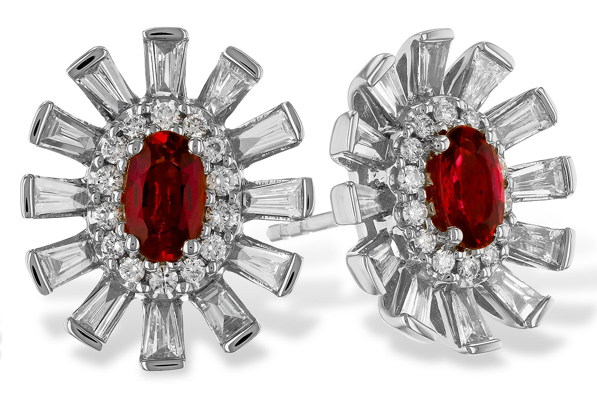 H274-35111: EARR .58 TW RUBY 1.30 TGW (5x3MM RUBY)