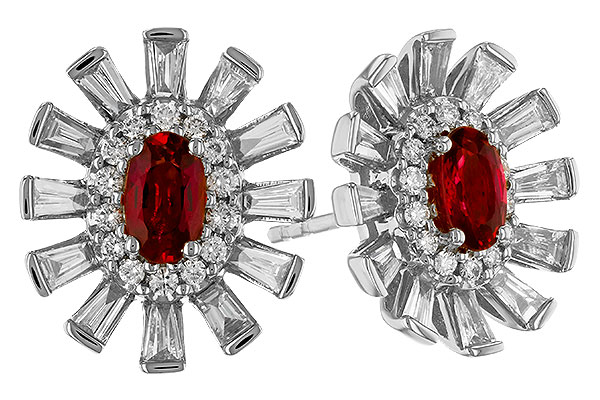 H274-35111: EARR .58 TW RUBY 1.30 TGW (5x3MM RUBY)