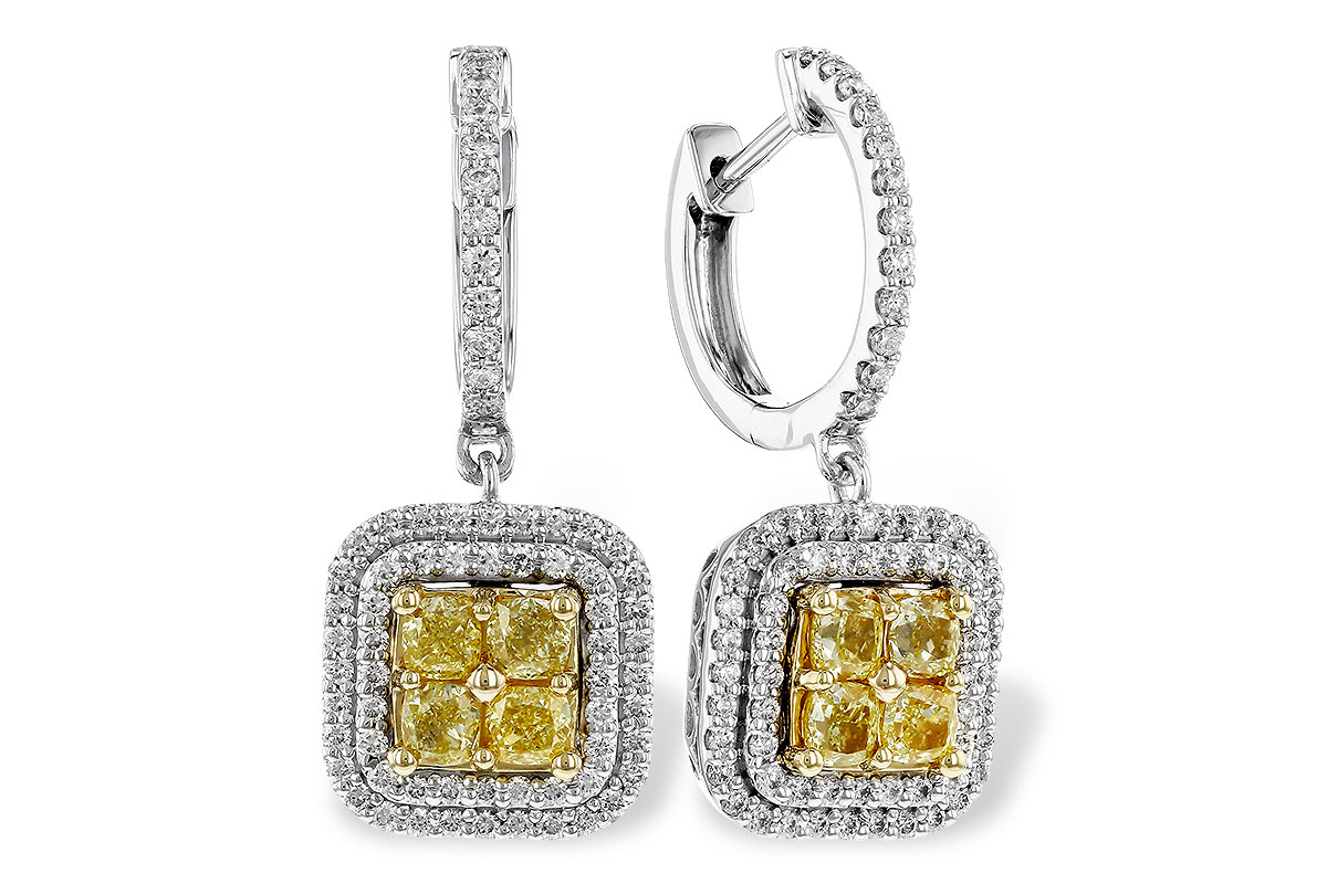 H275-21502: EARR 1.04 FANCY YELLOW DIAMONDS 1.62 TW