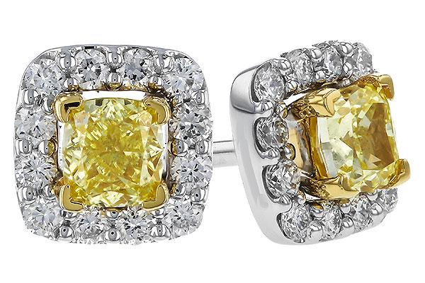 H275-22402: EARR .38 FANCY YELLOW DIAMONDS .54 TW