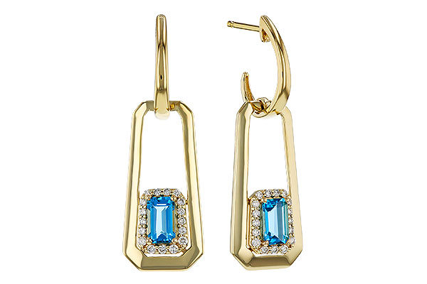 H275-26965: EARRING .66 TW BLUE TOPAZ .80 TGW (5x3MM BT)
