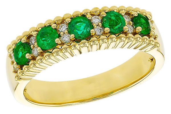 H275-26983: LDS WED RG .48 TW EMERALD .60 TGW