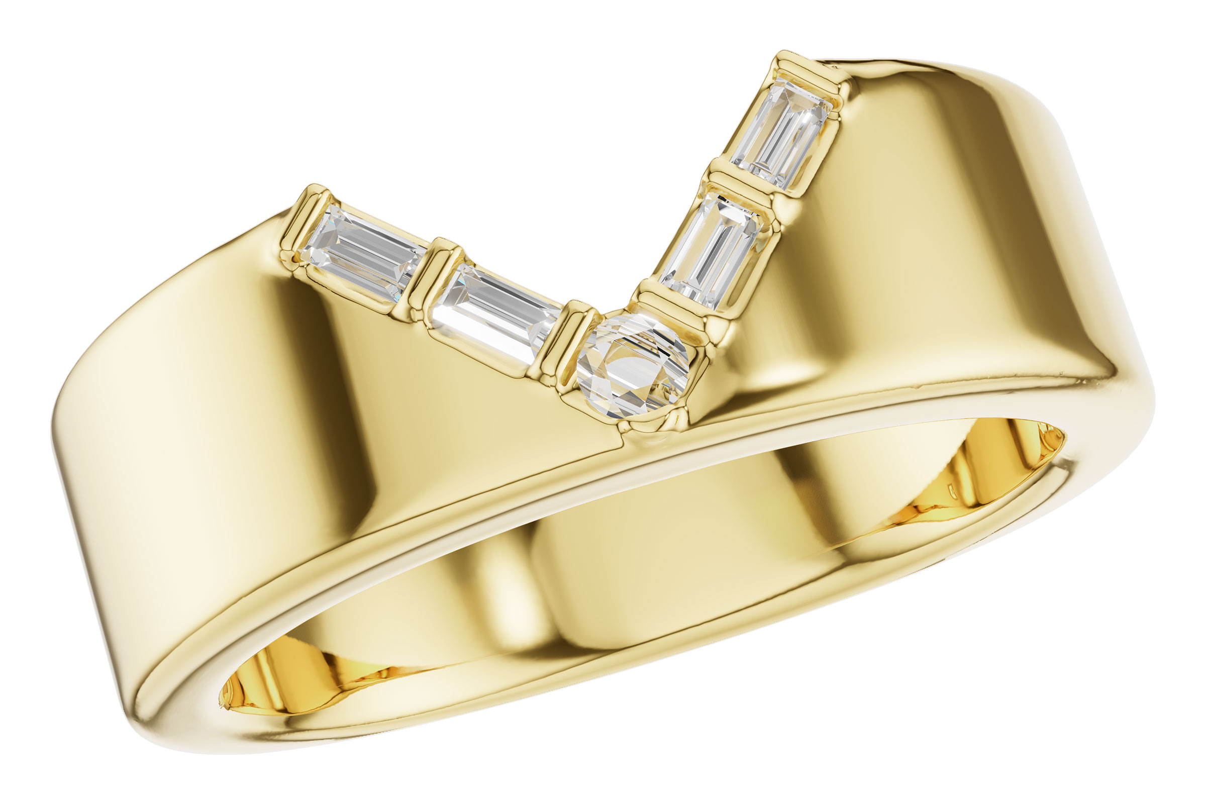 H276-10574: LDS DIA WED RG .07 BAGUETTE .11 TW