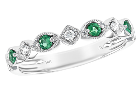 K185-26083: LDS WED RG .15 EMERALD .21 TGW