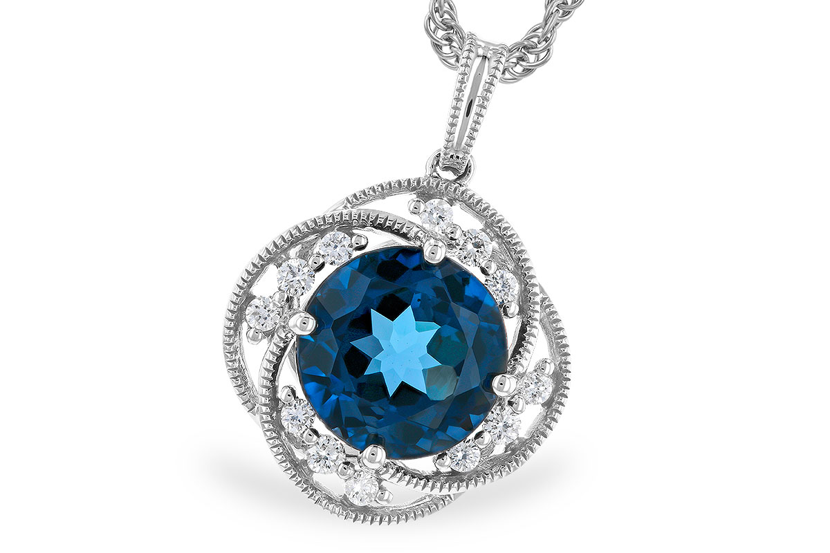 K274-30611: NECK 2.90 LONDON BLUE TOPAZ 3.05 TGW (9MM LBT)