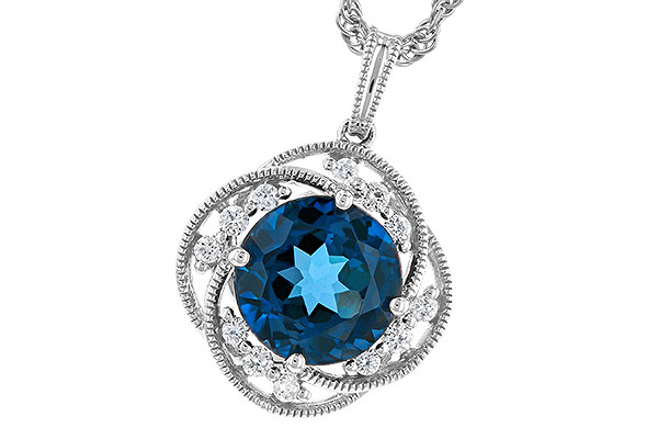 K274-30611: NECK 2.90 LONDON BLUE TOPAZ 3.05 TGW (9MM LBT)