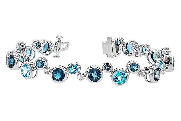 K274-32374: BRACELET 15.65 TW BLUE TOPAZ 15.95 TGW