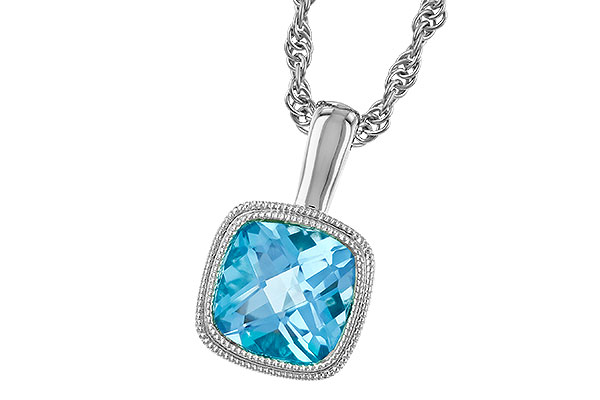 K274-33356: NECKLACE 1.10 CT BLUE TOPAZ