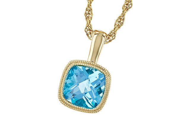 K274-33356: NECKLACE 1.10 CT BLUE TOPAZ