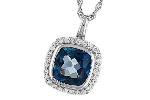 K274-34211: NECK 3.85 LONDON BLUE TOPAZ 4.15 TGW (9MM LBT)