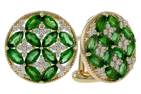 K275-21465: EARRINGS 1.66 TW EMERALD 1.96 TGW