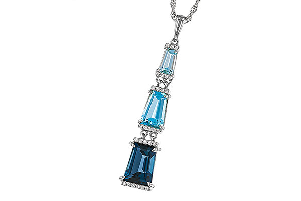 K275-22392: NECKLACE 2.60 TW BLUE TOPAZ 2.65 TGW
