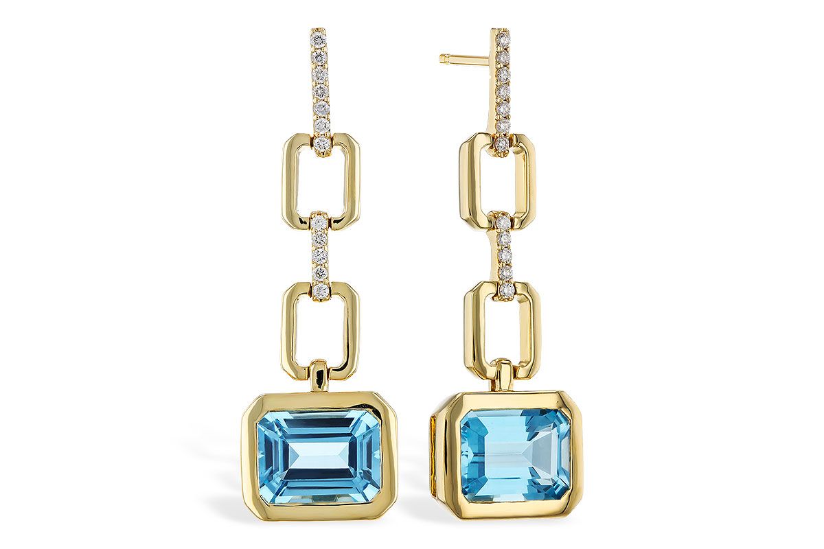 K275-23283: EARRINGS 3.20 BLUE TOPAZ 3.32 TGW (8x6MM BT)