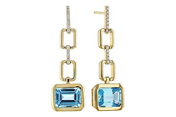 K275-23283: EARRINGS 3.20 BLUE TOPAZ 3.32 TGW (8x6MM BT)