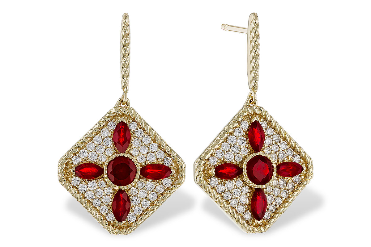 K275-23292: EARRINGS .99 TW RUBY 1.42 TGW