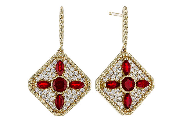 K275-23292: EARRINGS .99 TW RUBY 1.42 TGW