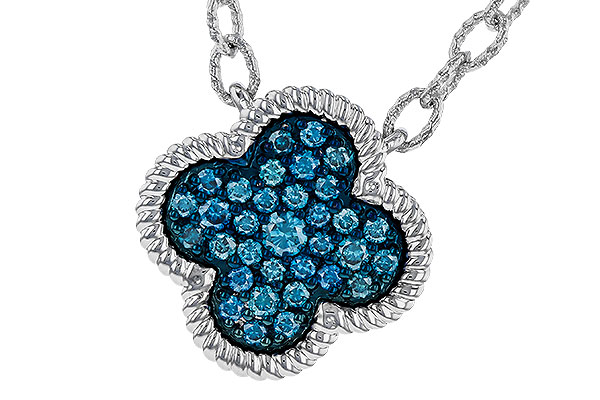 K275-23338: NECKLACE .33 TW BLUE DIAMONDS
