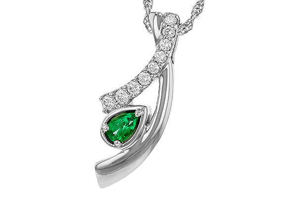K275-24192: NECKLACE .17 EMERALD .34 TGW (5x3 EMER)