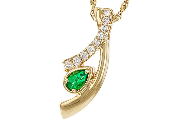 K275-24192: NECKLACE .17 EMERALD .34 TGW (5x3 EMER)