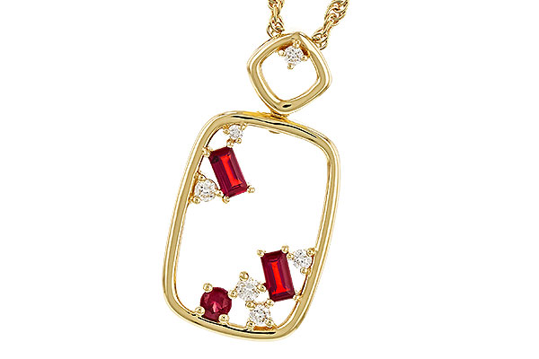 K275-24220: NECKLACE .33 TW RUBY .44 TGW
