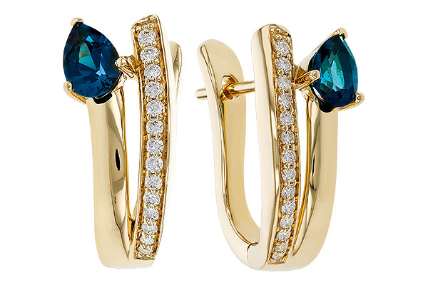 K275-25156: EARR .88 LONDON BLUE TOPAZ 1.08 TGW (6x4MM LBT)