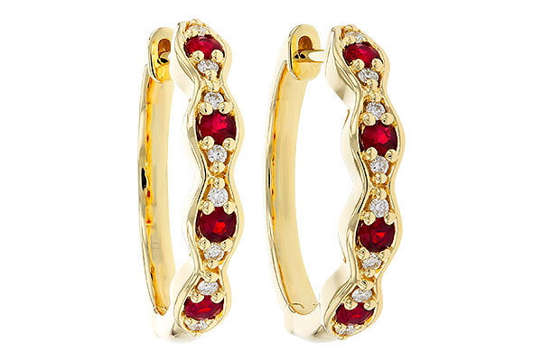 K275-26920: EARRINGS .28 TW RUBY .34 TGW