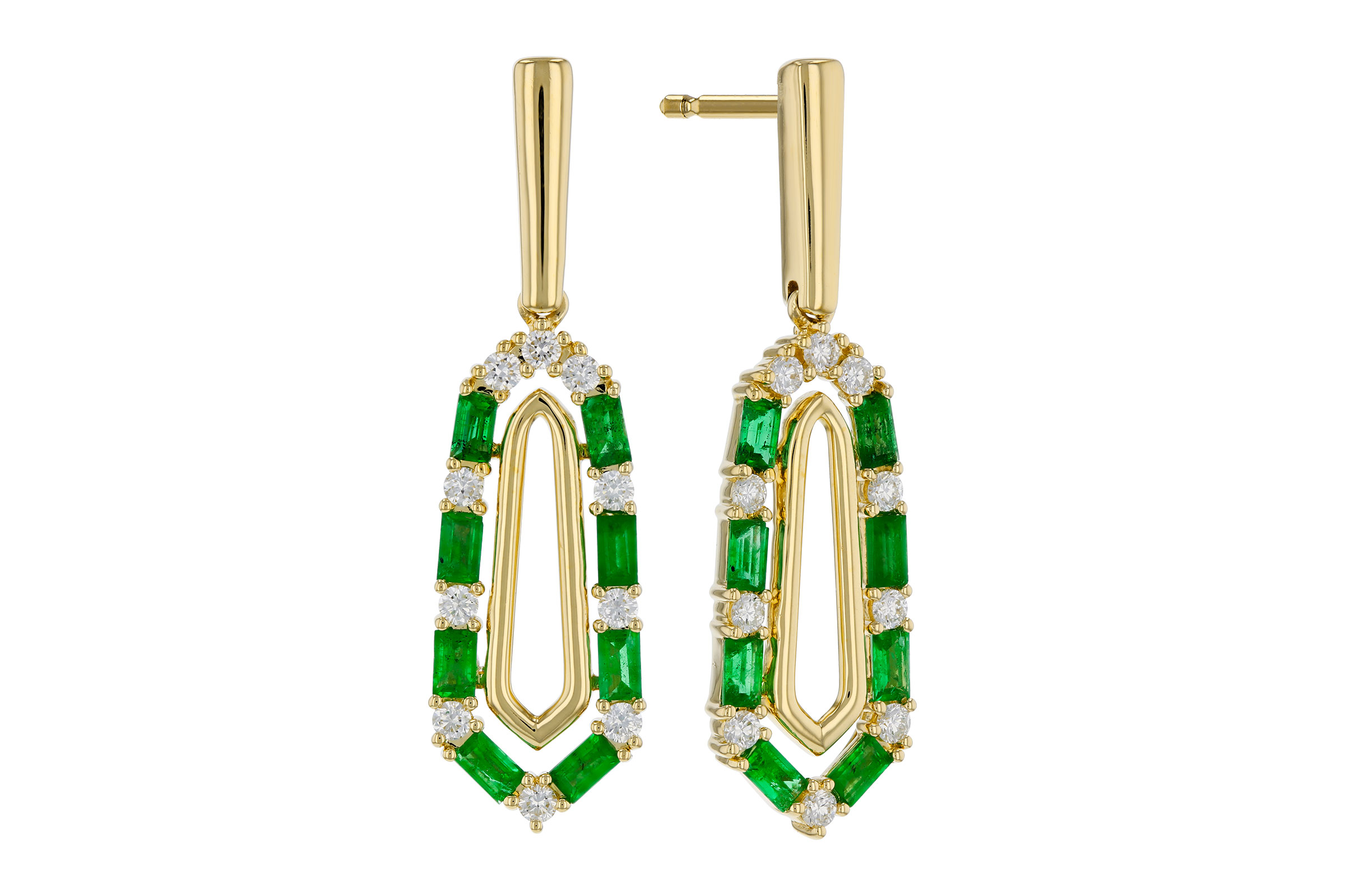 K276-12411: EARR .74 TW EMERALD 1.02 TGW