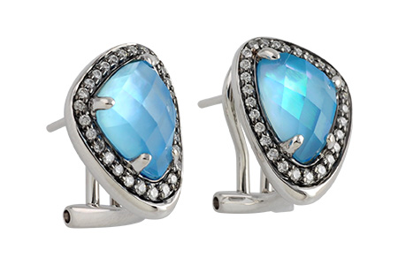 L187-93320: EARR 3.38 BLUE TOPAZ 3.59 TGW