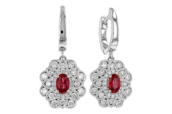 L274-35120: EARR .56 TW RUBY 1.30 TGW (5x3MM RUBY)