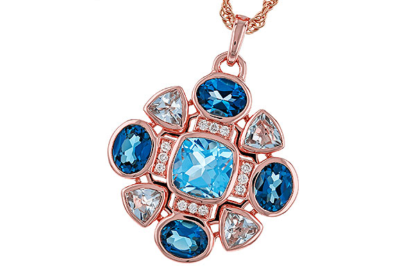 L275-21456: NECKLACE 3.19 TW BLUE TOPAZ 3.25 TGW